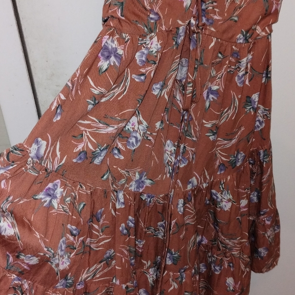 ⭐ Lulu’s Dusty Orange and White Bohemian dress Size Small - Picture 6 of 8